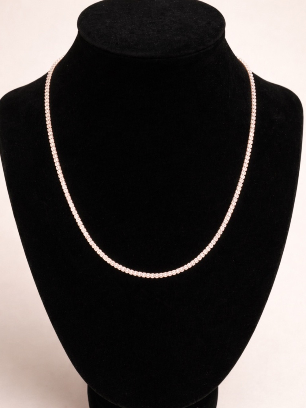 Rose Gold CZ Tennis Necklace Dainty Adjustable Chain Minimalist Layering Jewelry